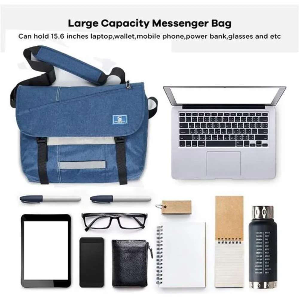 Messenger Bag for Women Canvas 15.6 Inch Laptop Satchel Computer Briefcase